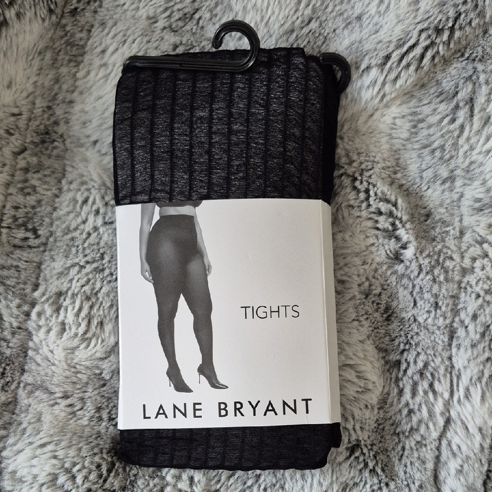 Lane Bryant 🖤 Charcoal Ribbed Tights (380)